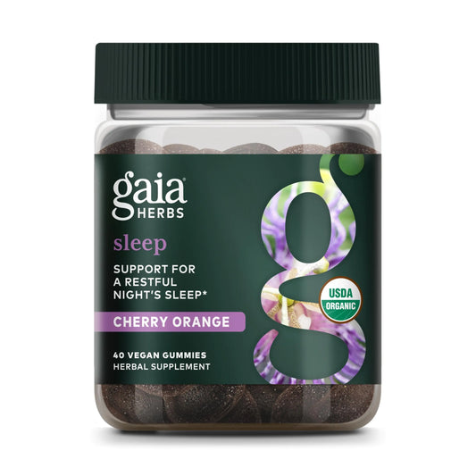 Gaia Herbs Organic Sleep Gummies Sleep Support Ashwagandha Organic Reishi Mushroom Passionflower USDA Certified Organic Non - GMO Gluten Free Vegan 40 Count - Regenerative Marketplace
