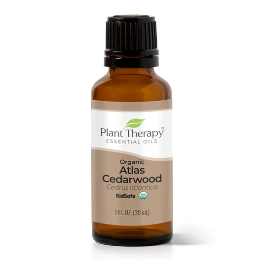Plant Therapy Organic Atlas Cedarwood Essential Oil 100% Pure USDA Certified Organic Undiluted Natural Aromatherapy Therapeutic Grade 30 mL (1 oz) - Regenerative Marketplace