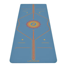 Liforme Printed Yoga Mat Collection - Free Yoga Bag Included - Patented Alignment System Warrior - like Grip Non - Slip Eco - friendly Sweat - resistant Long Wide and Thick for Comfort (Radiant Sun - Blue) - Regenerative Marketplace