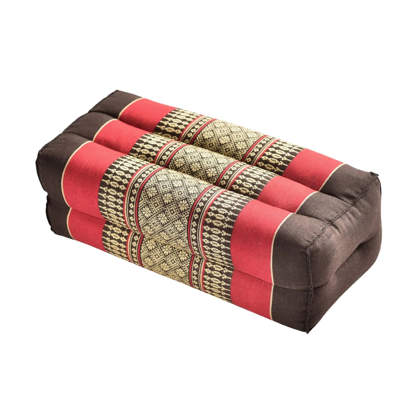 Zafuko Yoga & Meditation Cushion - Burgundy/Orange - Organic Water-Resistant Kapok Filling Meditation Cushion Soft Yoga Prop