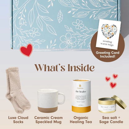 Thank You Gift Box for Women Cozy Appreciation Set with Socks Mug Organic Lemon - Regenerative Marketplace