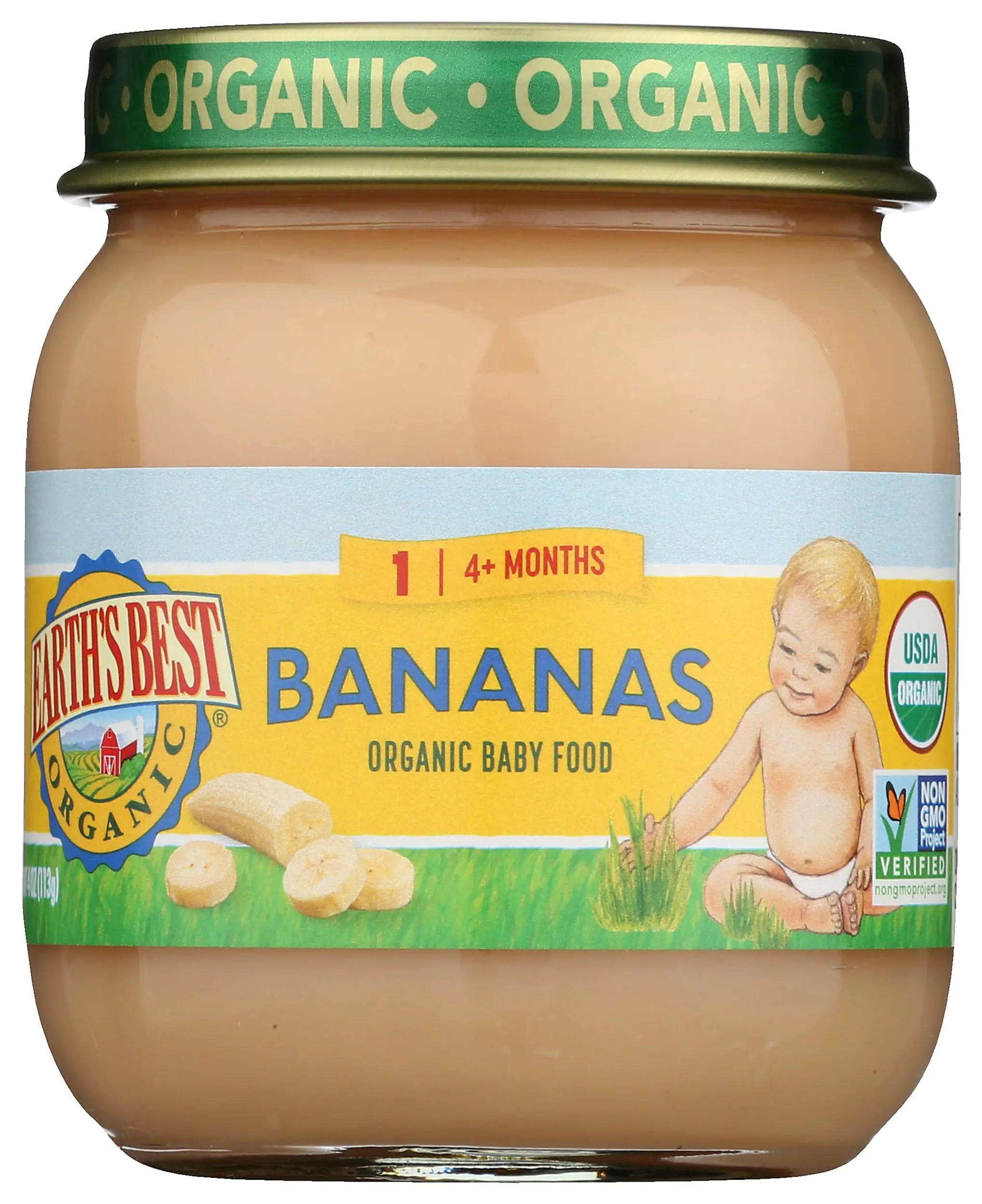 Earths Best Strained Banana Organic 4 oz - Regenerative Marketplace