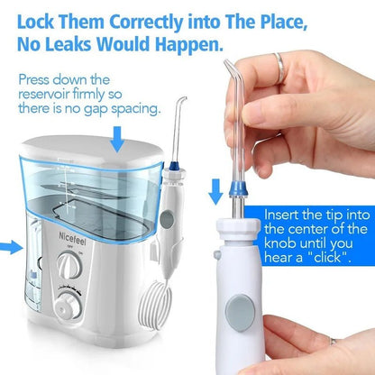 1000ml Electric Oral Irrigator Dental Powder Oral Cleaning Agent Oral Care Dental Powder SPA Ultraviolet Disinfection 7 Nozzles - Regenerative Marketplace