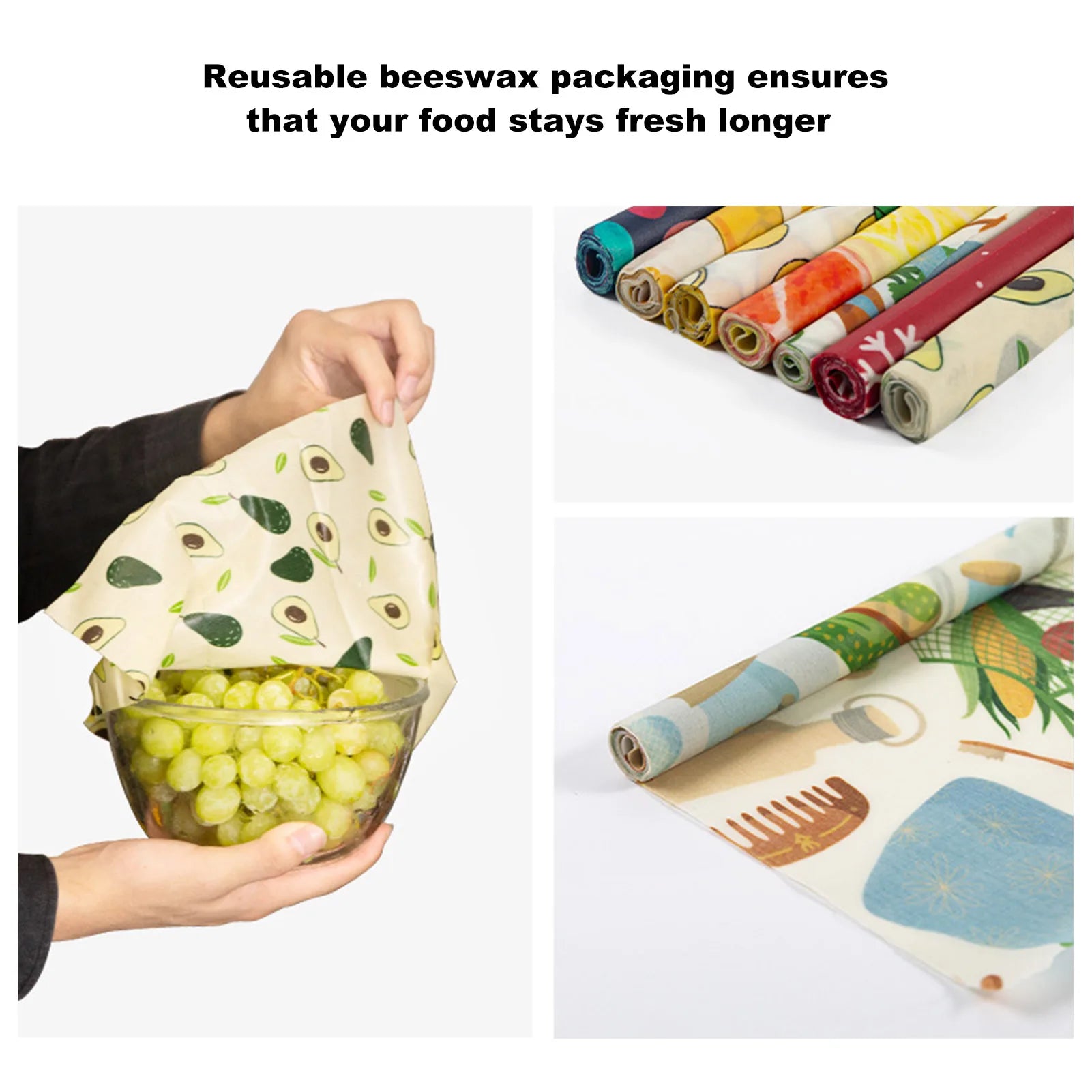 Beeswax Wrap Reusable Natural Food Grade Preservative Cloth Organic Cotton Eco Friendly Sustainable For Kitchen Food Storage - Regenerative Marketplace