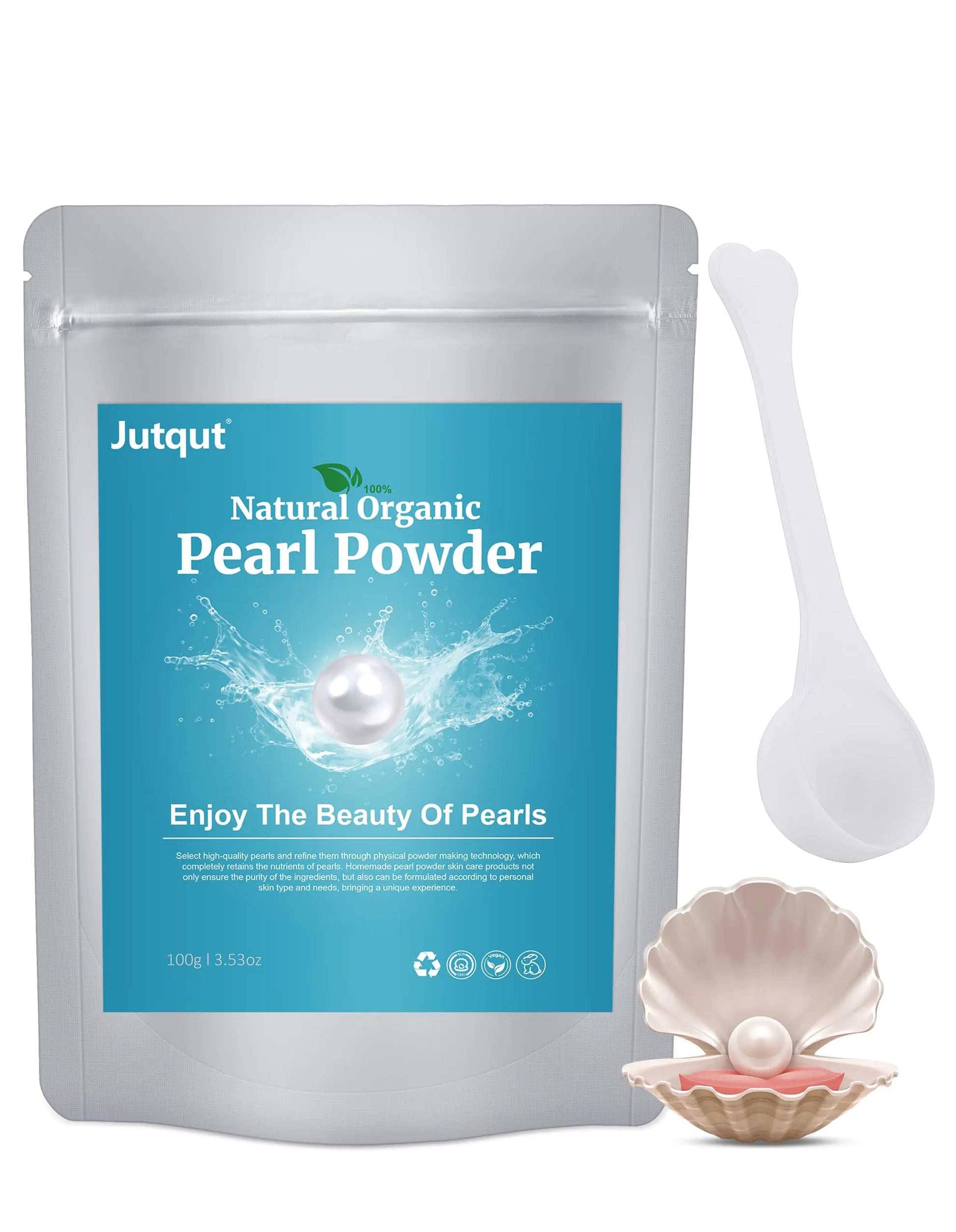 Jutqut Freshwater Pearl Powder Organic 100g100% Natural Pearl Powder Organic Pearl Powder DIY Skincare —DIY Antioxidant Deep Cleansing Pore - Shrinking Anti - Aging Mask Pearl Powder Supplement - Regenerative Marketplace