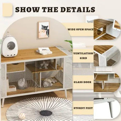 Spacious Cat Houses With Tempered Glass Are Suitable For Living Rooms, Hallways, Dens, And Other Spaces - Regenerative Marketplace