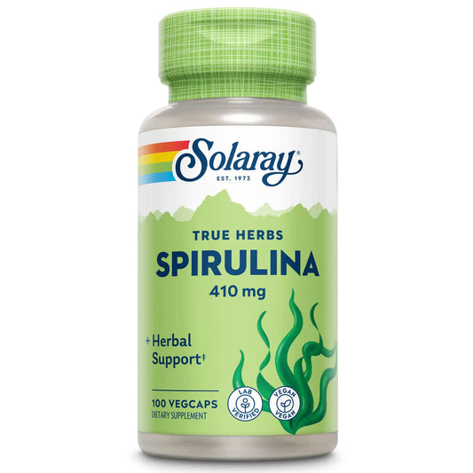 Solaray Spirulina 410mg | Algae Superfood Supports Energy Vitality & Overall Health | 100ct 100 Serv. - Regenerative Marketplace