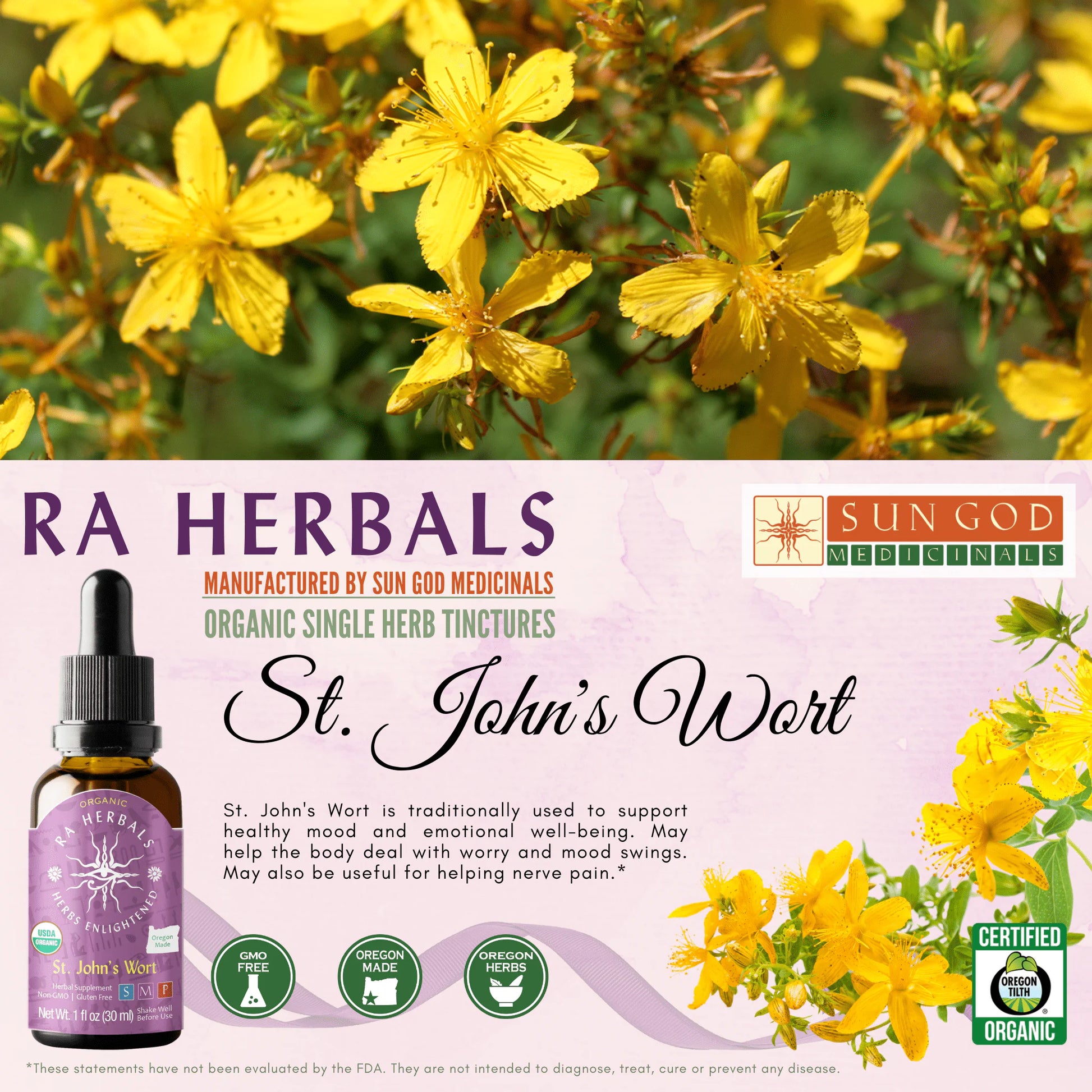 Ra Herbals Certified Organic St. John's Wort Tincture - Regenerative Marketplace