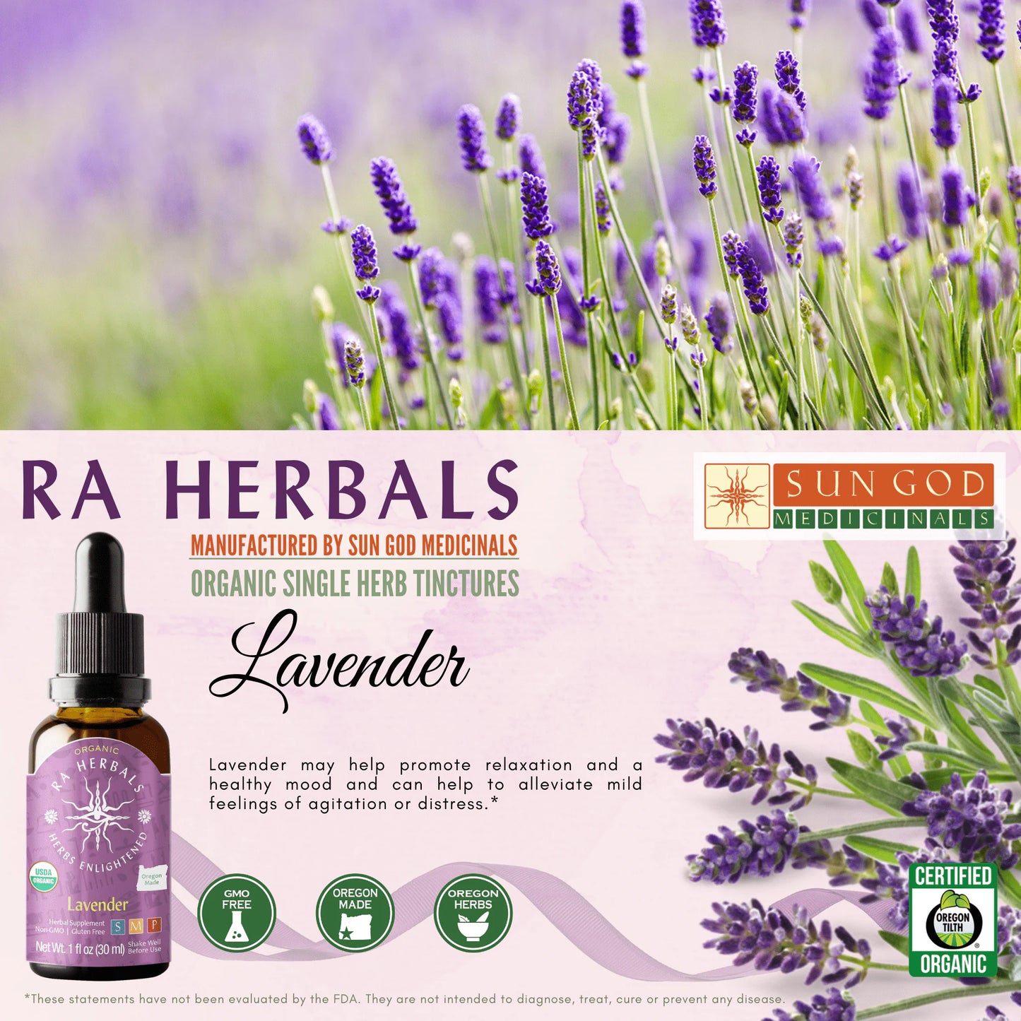 Ra Herbals Certified Organic Lavender Tincture - Regenerative Marketplace