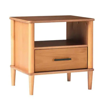 Transitional Solid Wood Spindle Nightstand Caramel - Regenerative Marketplace