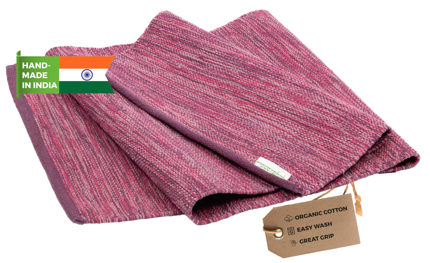 Yogasana Organic Cotton Yoga Mat - Non Slip Hand - Woven Foldable Yoga Rug Provides Excellent Comfort Traction & Support - Travel Extra Thick Yoga Mats for Indoor & Outdoor Use - 24 x 72 Inches Ether - Regenerative Marketplace