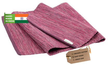 Yogasana Organic Cotton Yoga Mat - Non Slip Hand - Woven Foldable Yoga Rug Provides Excellent Comfort Traction & Support - Travel Extra Thick Yoga Mats for Indoor & Outdoor Use - 24 x 72 Inches Ether - Regenerative Marketplace