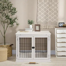Small Kennel End Table With Two Open Sides And Lockable Door - Regenerative Marketplace
