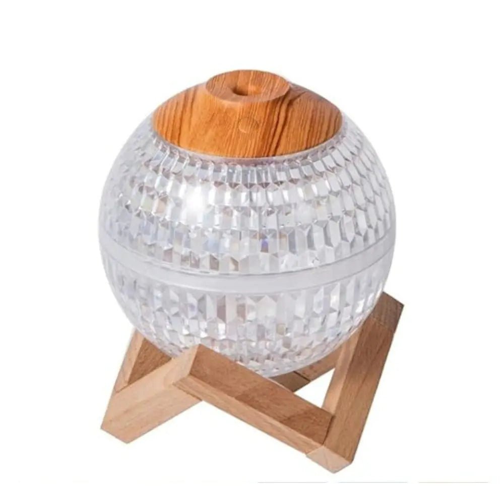 Crystal LED Aromatherapy Essential Oil Diffuser with Wooden Stand - Regenerative Marketplace