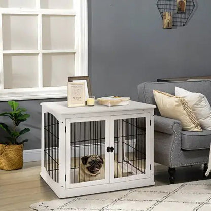 Small Kennel End Table With Two Open Sides And Lockable Door - Regenerative Marketplace