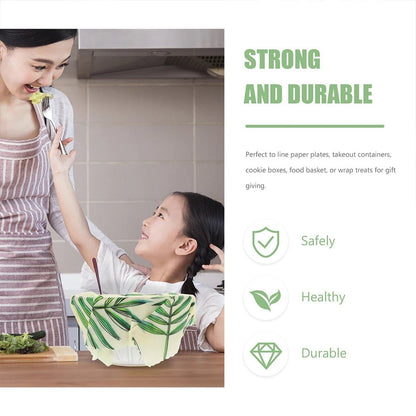 3 Pcs Food Wraps Organic Cotton Wax Food Beeswax Paper Paper Reusable Sandwich Green Leaf Storing Bread Avocado Cheese - Regenerative Marketplace