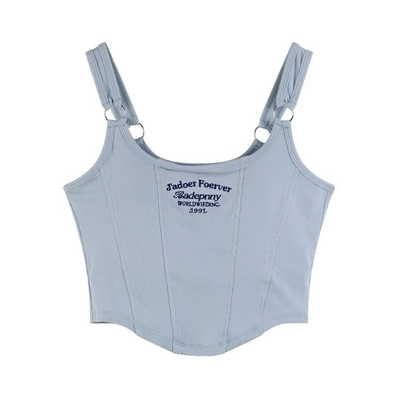 1pc Letter Print Cotton Women Small Breast Bras Hot Girls Wear Casual Slim Underwear Padded Camisole Top - Regenerative Marketplace