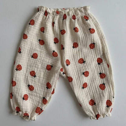 Organic Cotton Toddlers Baby Pants Newborn Spring Summer Cute Print Soft Muslin Clothes Pantalons Capris - Regenerative Marketplace