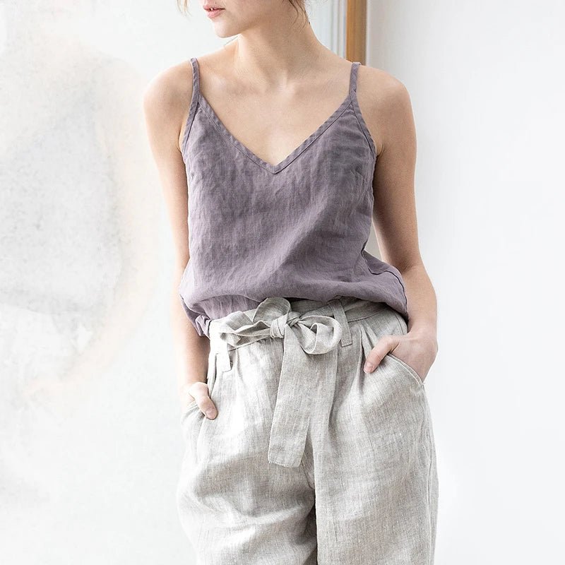 Vintage Cotton Linen Women's Summer Tank Top Sleeveless Harajuku Basic Cuasal Female Top For Girls Camisole Women Clothing - Regenerative Marketplace