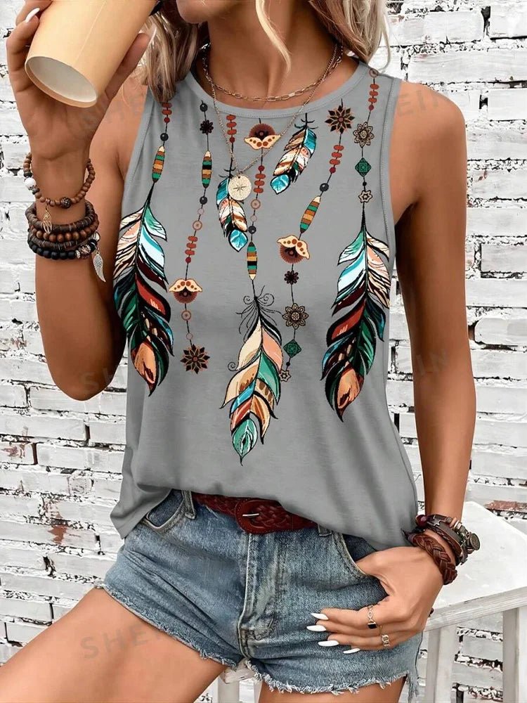 Outdoor Street Fashion Women's Sleeveless T-shirt Summer Casual Daily Crew Neck Tank Top Leopard Print Women's Elegant Tank Top - Regenerative Marketplace