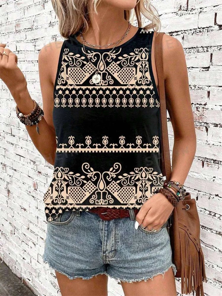 Outdoor Street Fashion Women's Sleeveless T-shirt Summer Casual Daily Crew Neck Tank Top Leopard Print Women's Elegant Tank Top - Regenerative Marketplace