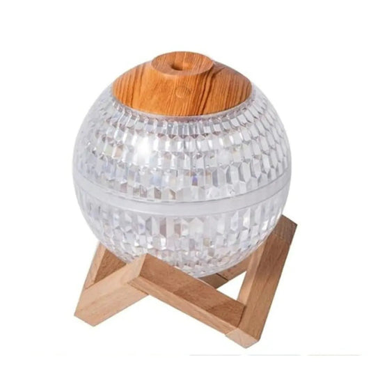 Crystal LED Aromatherapy Essential Oil Diffuser with Wooden Stand - Regenerative Marketplace