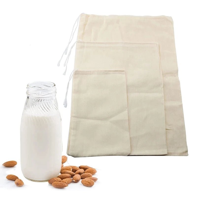 Nut Milk Bags Reusable Organic Cotton Nut Bag for Almond Milk Juice Cold Brew Coffee Tea Yogurt Filter Strainers Mesh Cheese Bag - Regenerative Marketplace