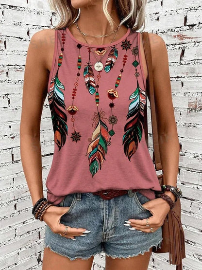 Outdoor Street Fashion Women's Sleeveless T-shirt Summer Casual Daily Crew Neck Tank Top Leopard Print Women's Elegant Tank Top - Regenerative Marketplace