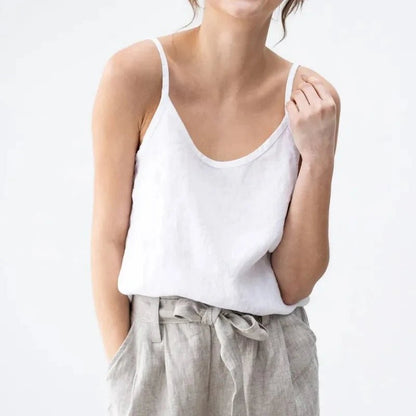 Vintage Cotton Linen Women's Summer Tank Top Sleeveless Harajuku Basic Cuasal Female Top For Girls Camisole Women Clothing - Regenerative Marketplace