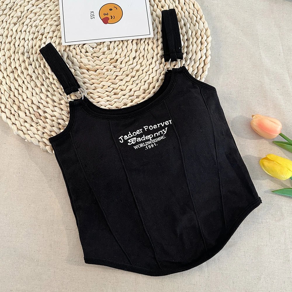 1pc Letter Print Cotton Women Small Breast Bras Hot Girls Wear Casual Slim Underwear Padded Camisole Top - Regenerative Marketplace