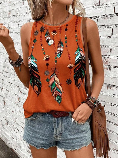 Outdoor Street Fashion Women's Sleeveless T-shirt Summer Casual Daily Crew Neck Tank Top Leopard Print Women's Elegant Tank Top - Regenerative Marketplace