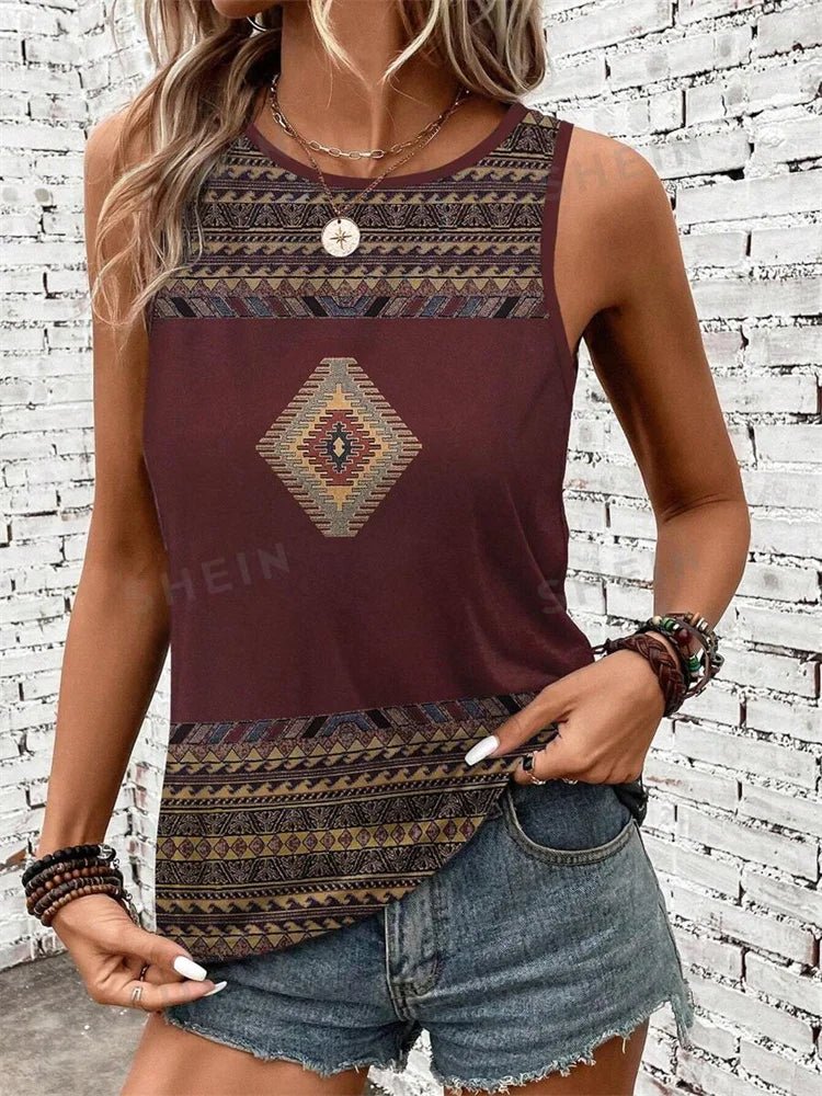 Outdoor Street Fashion Women's Sleeveless T-shirt Summer Casual Daily Crew Neck Tank Top Leopard Print Women's Elegant Tank Top - Regenerative Marketplace