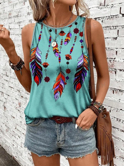 Outdoor Street Fashion Women's Sleeveless T-shirt Summer Casual Daily Crew Neck Tank Top Leopard Print Women's Elegant Tank Top - Regenerative Marketplace
