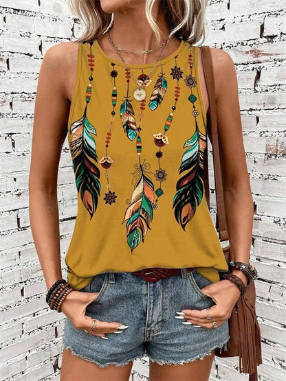 Outdoor Street Fashion Women's Sleeveless T-shirt Summer Casual Daily Crew Neck Tank Top Leopard Print Women's Elegant Tank Top - Regenerative Marketplace