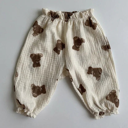 Organic Cotton Toddlers Baby Pants Newborn Spring Summer Cute Print Soft Muslin Clothes Pantalons Capris - Regenerative Marketplace