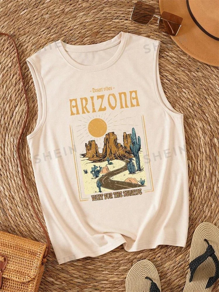 Rock Hip Hop Print Women's Tank Top Summer Street Fashion Women's Crew Neck Tank Top Everyday Casual Women's Sleeveless T-shirt - Regenerative Marketplace