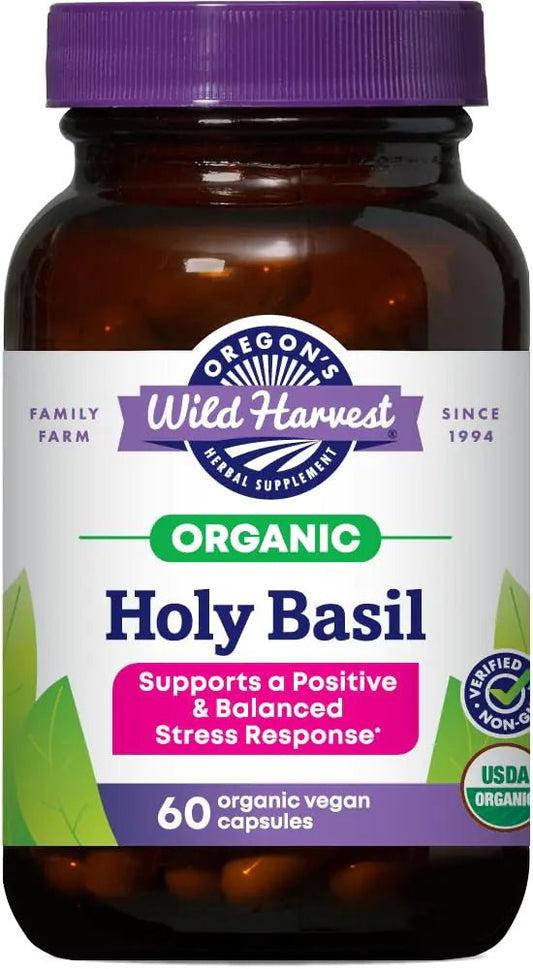 Oregons Wild Harvest Organic Holy Basil Herbal Supplement 60 Count - Regenerative Marketplace