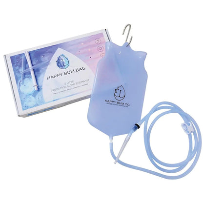 Happy Bum Bag Enema Kit | 6.5ft Silicone Hose 2L Non - Toxic Silicone Enema Bag with 3 Replacement Tips | Reusable Coffee Enema Kit Suitable for Water & Coffee Enemas for Colon Cleanse for Women & Men - Regenerative Marketplace