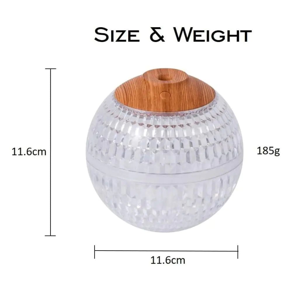 Crystal LED Aromatherapy Essential Oil Diffuser with Wooden Stand - Regenerative Marketplace