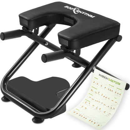 BODYRHYTHM Yoga Headstand Bench Yoga Inversion Chair Headstand Trainer for Relieve Stress Improve Sleep & Digestion and Strength Training Ideal for Home Workout Fitness and Gym (Black) - Regenerative Marketplace