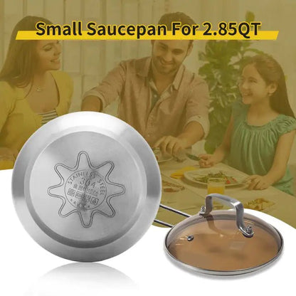 WANGYUANJI Non - Stick Stainless Steel Saucepan With Lid, 2.85QT Small Soup Pot For All Stoves, Oven Save, Dishwasher Safe - Regenerative Marketplace