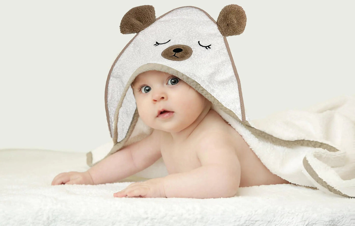 Midnight Warm - Organic Bath Towel for Newborns & Toddlers - 100% Organic Cotton Hooded & Embroidered Design Absorbent Ultra Soft 380 GSM 30"x30" Perfect for Boys & Girls (Bear) - Regenerative Marketplace