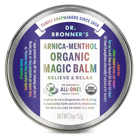 Dr. Bronners - Organic Magic Balm (Arnica - Menthol 2 Ounce) - Made with Organic Beeswax and Organic Hemp Oil Relieves and Relaxes Sore Muscles and Achy Joints Moisturizes and Soothes Dry Skin - Regenerative Marketplace
