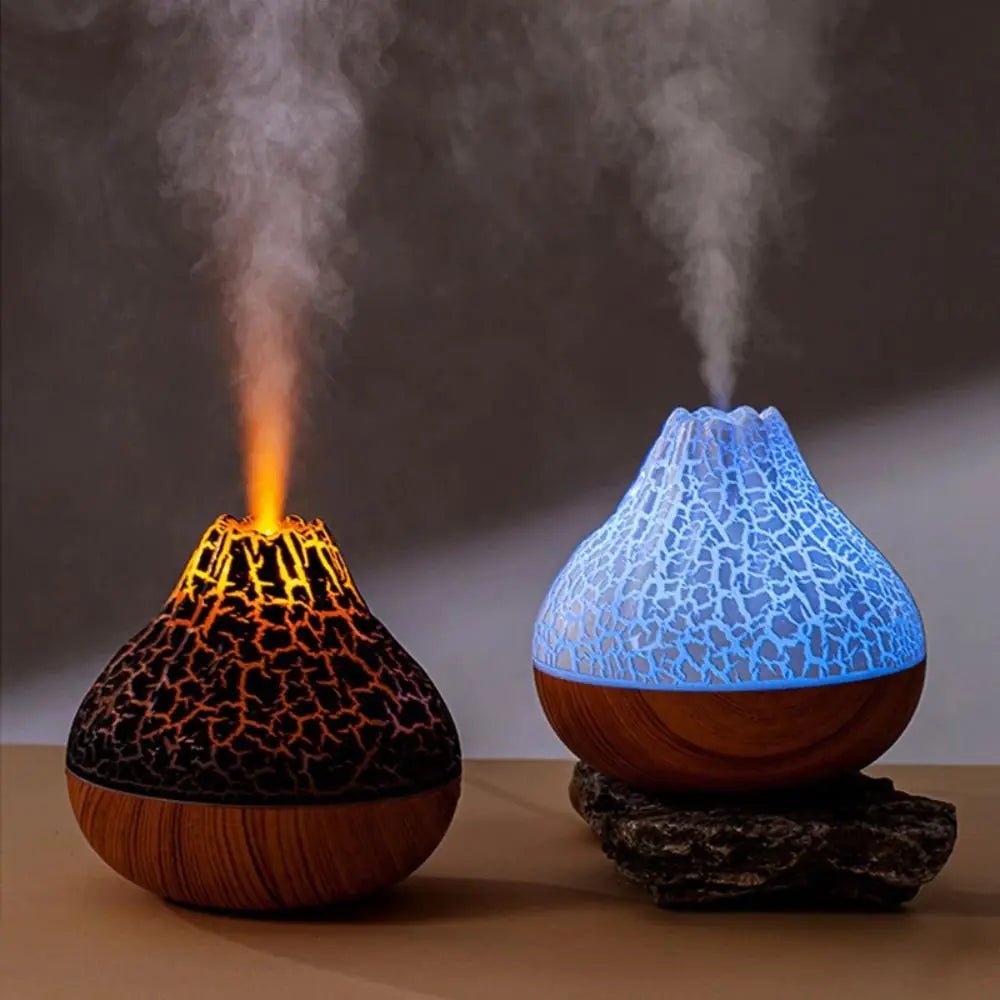 Volcano Black Crackle LED Aromatherapy Diffuser - Regenerative Marketplace