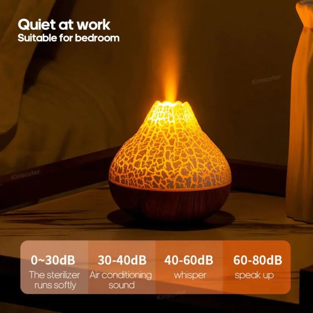 Volcano Black Crackle LED Aromatherapy Diffuser - Regenerative Marketplace