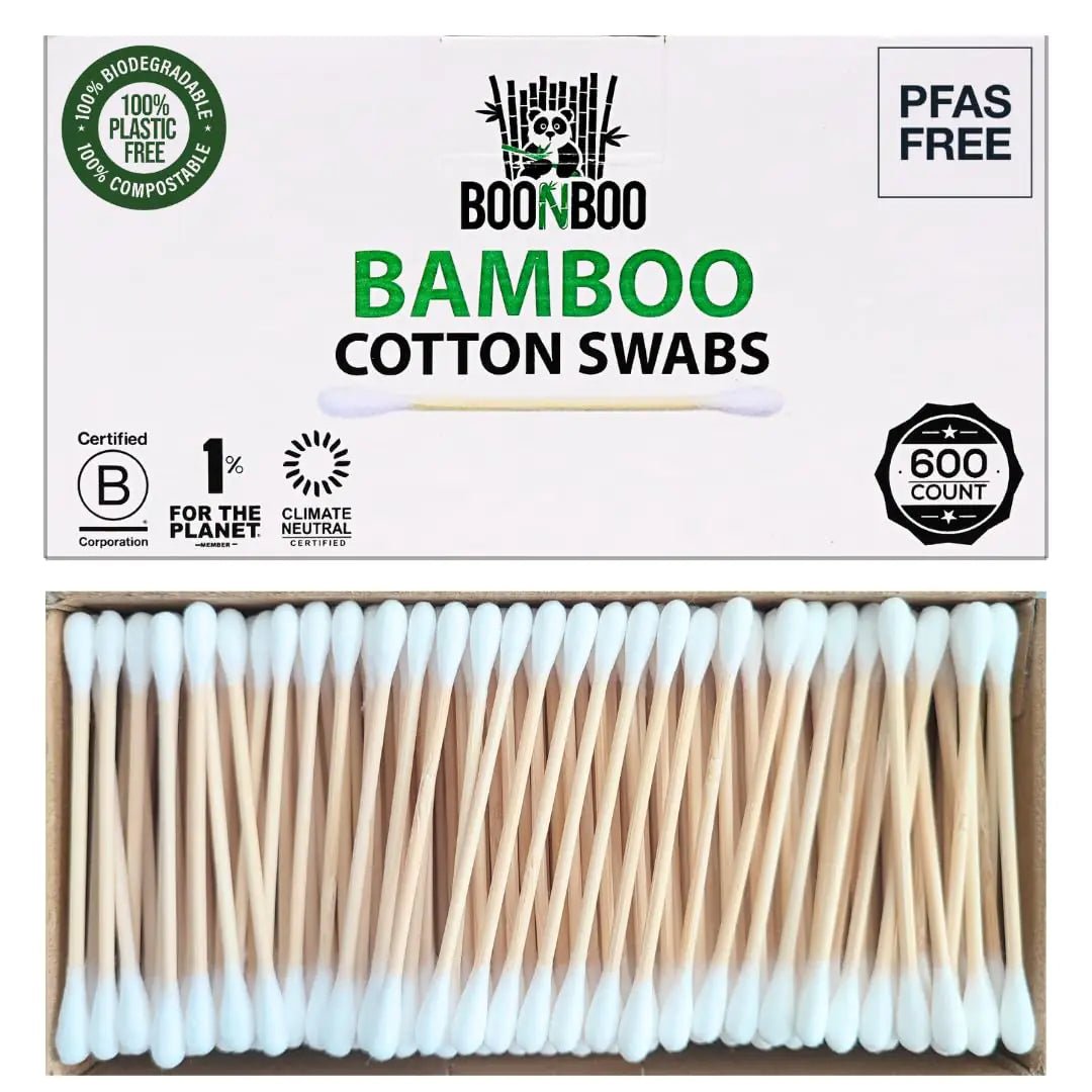 BOONBOO Organic Bamboo Cotton Swabs PFAS - Free 600 Count - Regenerative Marketplace