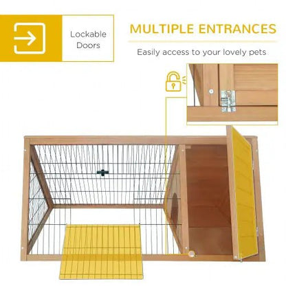 Wooden A - frame Outdoor Rabbit Cage Small Animal Cage - Regenerative Marketplace