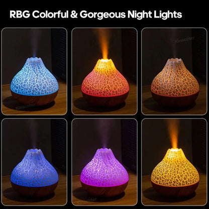 Volcano Black Crackle LED Aromatherapy Diffuser - Regenerative Marketplace