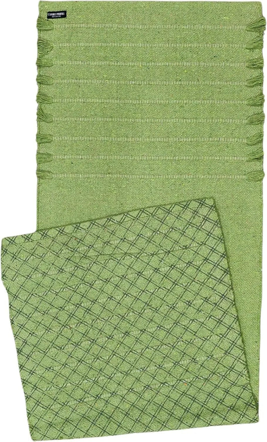 Handmade Organic Cotton Yoga Mat - Yoga Rug - Exercise Workout & Fitness Rug Made of 100% Cotton - Woven Material - Absorbent & Washable - 72" x 24" (Green) - Regenerative Marketplace