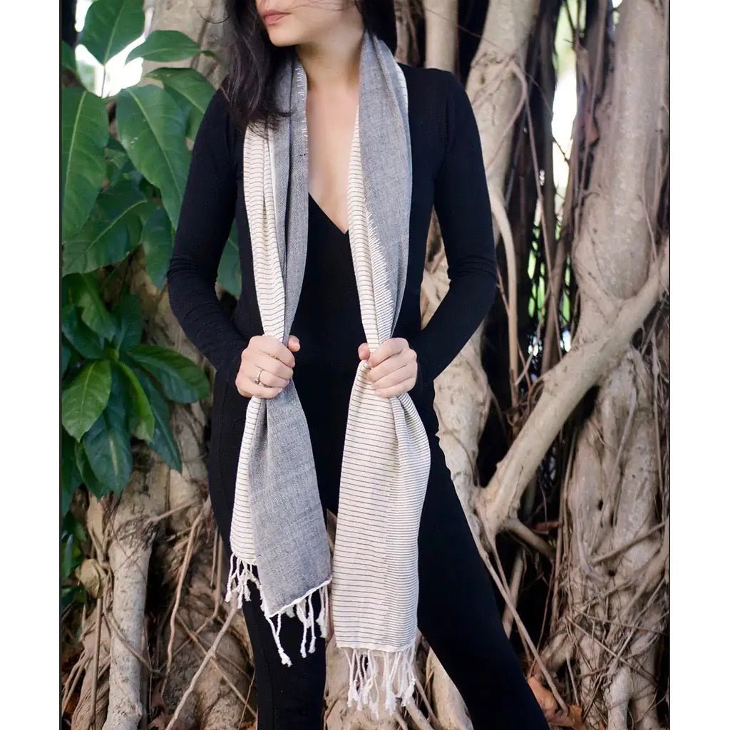 Striped Organic Cotton Scarf - Regenerative Marketplace